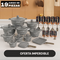 CookStone™ – Juego de Ollas de Cerámica Antiadherente + Kit de Utensilios (19 Piezas)